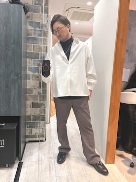 「THE HITSS（ヒッツ）のアイテム」を使った、ミナト／ちょいデブでも細く見えるコーデさん（メンズ・171cm）の冬コーディネート