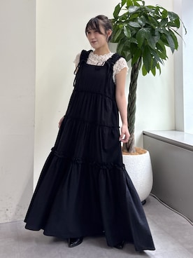 「w closet（ダブルクローゼット）のメロウレースTee（T Shirts、ホワイト系）」を使った、みうさん（レディース・152cm）の夏コーディネート