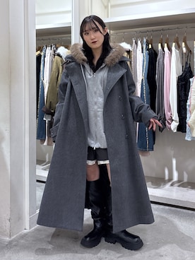 「アイテム（その他アウター）」を使った、みうさん（レディース・152cm・20代）の冬コーディネート