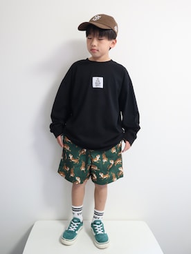 「ペアマノンストリート」｜「アイテム（帽子）」を使った、torikunさん（キッズ・129cm）の春コーディネート