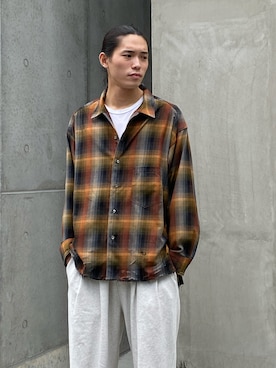「アイテム（スウェットパンツ、シルバー系）」を使った、Taiyo Maruyamaさん（メンズ・187cm）の秋コーディネート