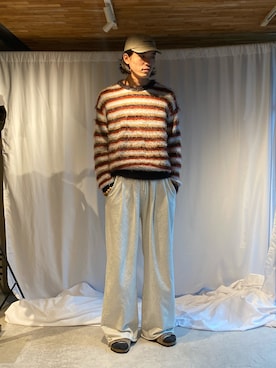 「アイテム（スウェットパンツ、シルバー系）」を使った、Taiyo Maruyamaさん（メンズ・187cm）の夏コーディネート