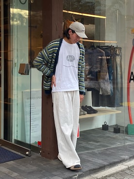 「アイテム（スウェットパンツ、シルバー系）」を使った、Taiyo Maruyamaさん（メンズ・187cm）の秋コーディネート