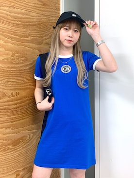 「x-girl_ootd」｜「アイテム（ワンピース/ドレス）」を使った、古内 麻衣さん（レディース・157cm）の春コーディネート