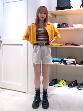 「切りっぱなしデニム」｜古内 麻衣さん（レディース・157cm）の夏コーディネート