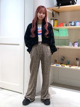 「x-girl_ootd」｜「アイテム（ジャケット/アウター）」を使った、古内 麻衣さん（レディース・157cm）の秋コーディネート