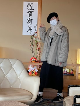 「SENSE OF PLACE by URBAN RESEARCH（センスオブプレイスバイアーバンリサーチ）のアイテム（ノーカラージャケット）」を使った、 Lucyさん（レディース・169cm）の冬コーディネート