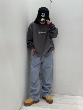 「エクストララージ」｜「アイテム（キャップ）」を使った、理子さん（レディース・152cm）の春コーディネート