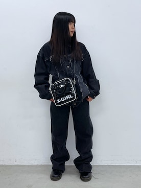 「エクストララージ」｜「アイテム（デニムジャケット）」を使った、理子さん（レディース・152cm）の春コーディネート