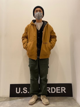 「ワーク」｜「アイテム（ブルゾン）」を使った、USboarder nogiさん（メンズ・168cm）の冬コーディネート