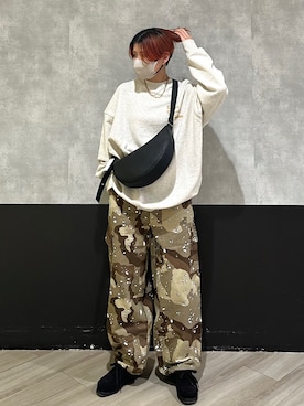 「メンズライクコーデ」｜「アイテム（ブーツ）」を使った、shibaoutfitsさん（レディース・154cm）の冬コーディネート