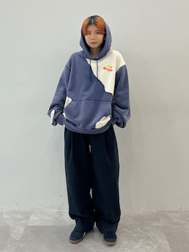 「ジャージーパンツ」｜「アイテム（スラックス）」を使った、shibaoutfitsさん（レディース・154cm）の冬コーディネート