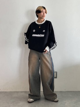 「アイテム（スウェット）」を使った、shibaoutfitsさん（レディース・154cm・20代）の秋コーディネート