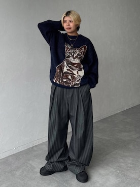 「PBLIM（ページボーイリム）のアイテム（スラックス）」を使った、shibaoutfitsさん（レディース・154cm）の夏コーディネート