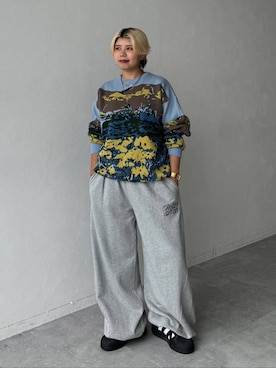 「アイテム（スウェットパンツ）」を使った、shibaoutfitsさん（レディース・154cm・20代）の夏コーディネート