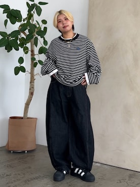 「アイテム（Tシャツ/カットソー）」を使った、shibaoutfitsさん（レディース・154cm）の夏コーディネート