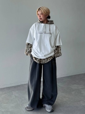 「アイテム（スウェットパンツ）」を使った、shibaoutfitsさん（レディース・154cm・20代）の夏コーディネート