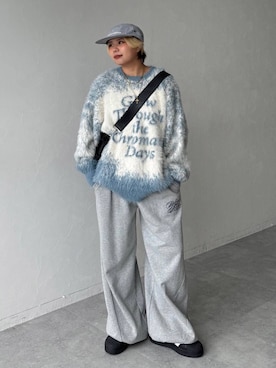 「PBLIM（ページボーイリム）のアイテム（スウェットパンツ）」を使った、shibaoutfitsさん（レディース・154cm）の夏コーディネート