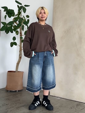 「アイテム（パンツ）」を使った、shibaoutfitsさん（レディース・154cm）の夏コーディネート