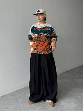 「PBLIM（ページボーイリム）のアイテム（スラックス）」を使った、shibaoutfitsさん（レディース・154cm）の夏コーディネート