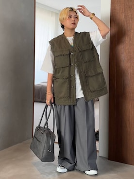 「アイテム（その他アウター）」を使った、shibaoutfitsさん（レディース・154cm）の夏コーディネート