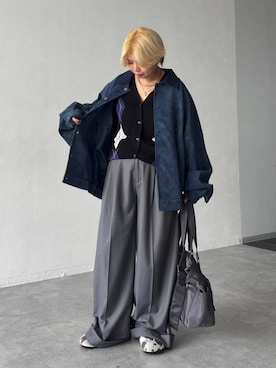 「アイテム（ブルゾン）」を使った、shibaoutfitsさん（レディース・154cm）の秋コーディネート