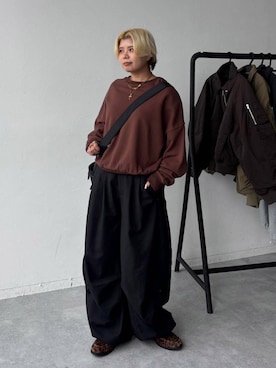 「アイテム（カーゴパンツ）」を使った、shibaoutfitsさん（レディース・154cm・20代）の秋コーディネート