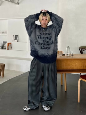 「PBLIM（ページボーイリム）のアイテム（スラックス）」を使った、shibaoutfitsさん（レディース・154cm）の夏コーディネート