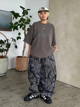 「アイテム（カーゴパンツ）」を使った、shibaoutfitsさん（レディース・154cm・20代）の夏コーディネート