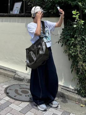 「アイテム（ボストンバッグ）」を使った、shibaoutfitsさん（レディース・154cm・20代）の夏コーディネート