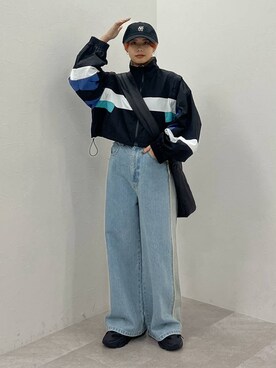 「アイテム（ブルゾン）」を使った、shibaoutfitsさん（レディース・154cm・20代）の春コーディネート