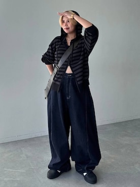 「アイテム（パーカー）」を使った、shibaoutfitsさん（レディース・154cm・20代）の夏コーディネート