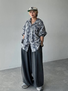 「アイテム（スウェットパンツ）」を使った、shibaoutfitsさん（レディース・154cm・20代）の夏コーディネート