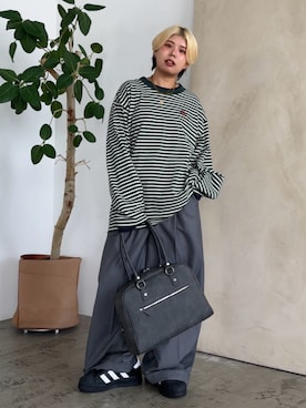「アイテム（Tシャツ/カットソー）」を使った、shibaoutfitsさん（レディース・154cm）の夏コーディネート