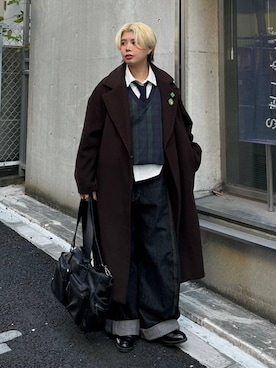 「PBLIM（ページボーイリム）のアイテム」を使った、shibaoutfitsさん（レディース・154cm）の冬コーディネート