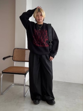 「PBLIM（ページボーイリム）のアイテム（スラックス）」を使った、shibaoutfitsさん（レディース・154cm）の秋コーディネート