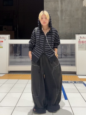 「アイテム（パーカー）」を使った、shibaoutfitsさん（骨格ストレート・レディース・154cm）の夏コーディネート