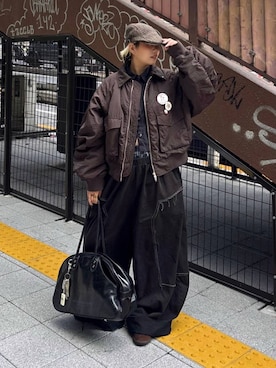 「JEANASIS（ジーナシス）のアイテム（ボストンバッグ）」を使った、shibaoutfitsさん（レディース・154cm）の秋コーディネート