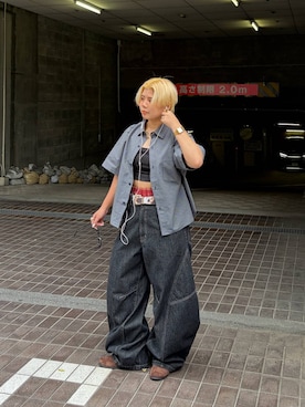 「PBLIM（ページボーイリム）のアイテム」を使った、shibaoutfitsさん（レディース・154cm）の夏コーディネート