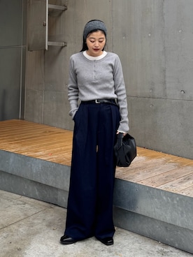 「アイテム（ヘアバンド）」を使った、yunaさん（レディース・153cm）の冬コーディネート