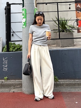 「CIAOPANIC TYPY（チャオパニックティピー）のアイテム（スラックス）」を使った、yunaさん（レディース・153cm）の春コーディネート