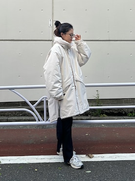 「アイテム（ダウンジャケット/コート）」を使った、yunaさん（レディース・153cm）の秋コーディネート