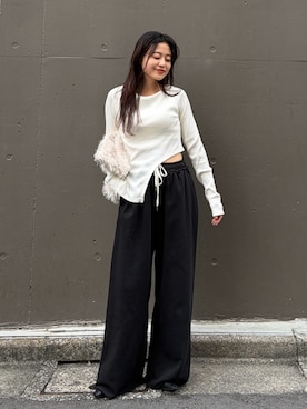 「アイテム（トートバッグ）」を使った、yunaさん（レディース・153cm）の秋コーディネート