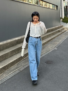 「アイテム（トートバッグ）」を使った、yunaさん（レディース・153cm）の秋コーディネート