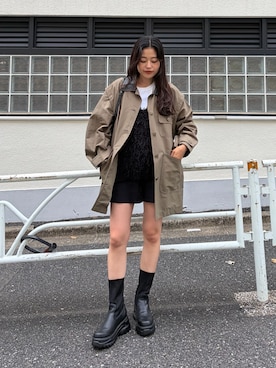 「アイテム（その他アウター）」を使った、yunaさん（レディース・153cm）の秋コーディネート