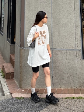 「Disney（ディズニー）のアイテム」を使った、yunaさん（レディース・153cm）の夏コーディネート