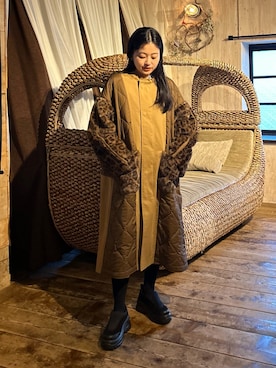 「アイテム（モッズコート）」を使った、yunaさん（レディース・153cm）の秋コーディネート