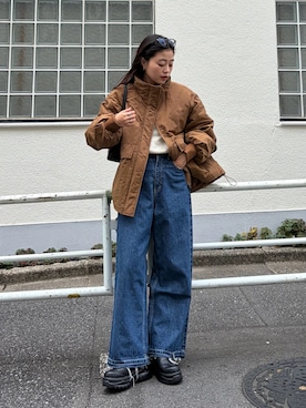 「アイテム（ブルゾン）」を使った、yunaさん（レディース・153cm）の秋コーディネート