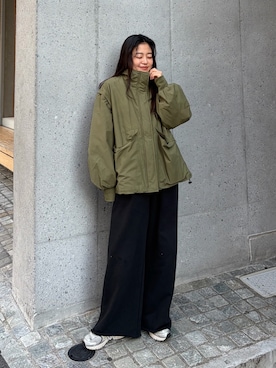 「アイテム（スウェットパンツ）」を使った、yunaさん（レディース・153cm）の秋コーディネート