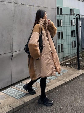 「おでかけコーデ」｜「アイテム（ダウンジャケット/コート）」を使った、yunaさん（レディース・153cm）の冬コーディネート